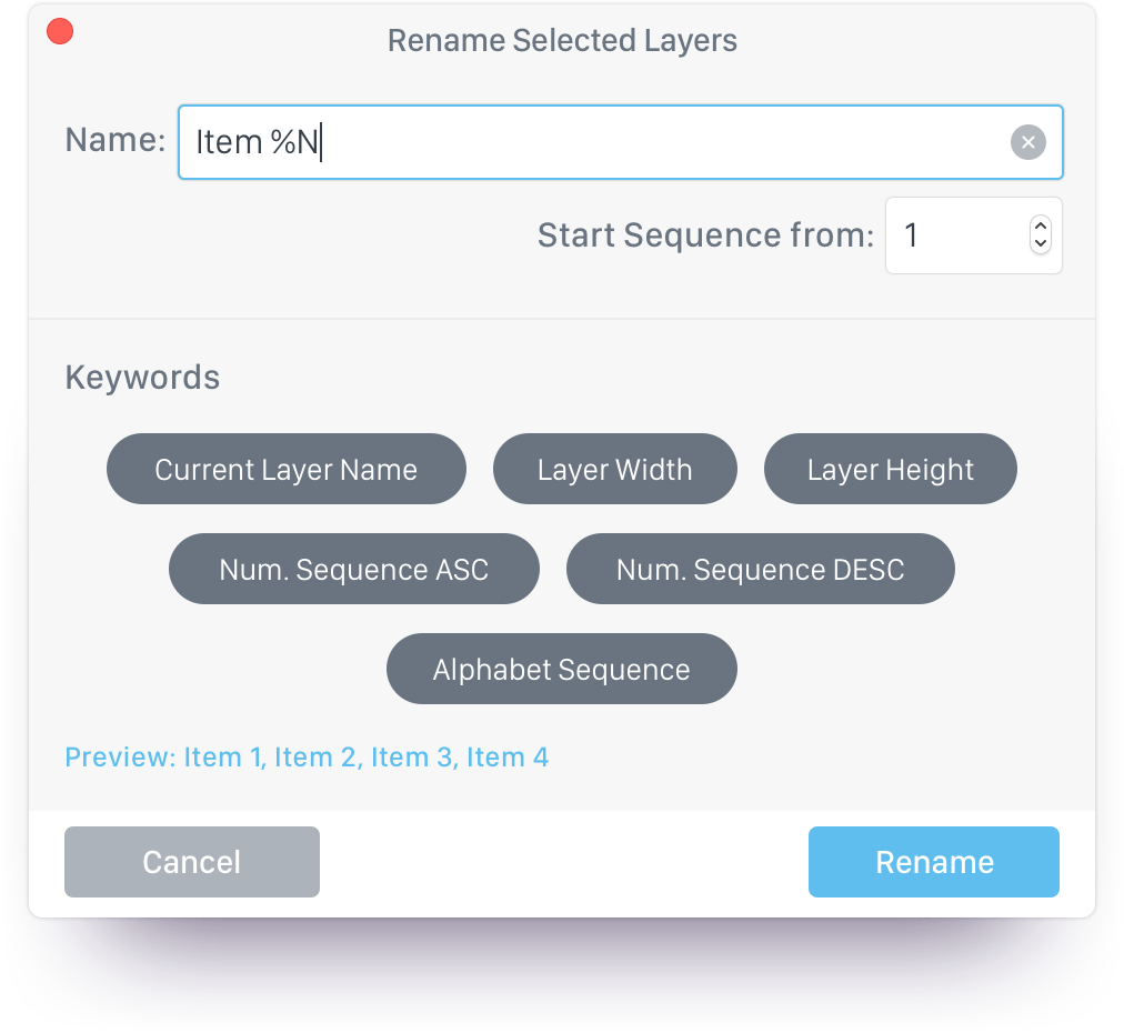 Rename Sequence